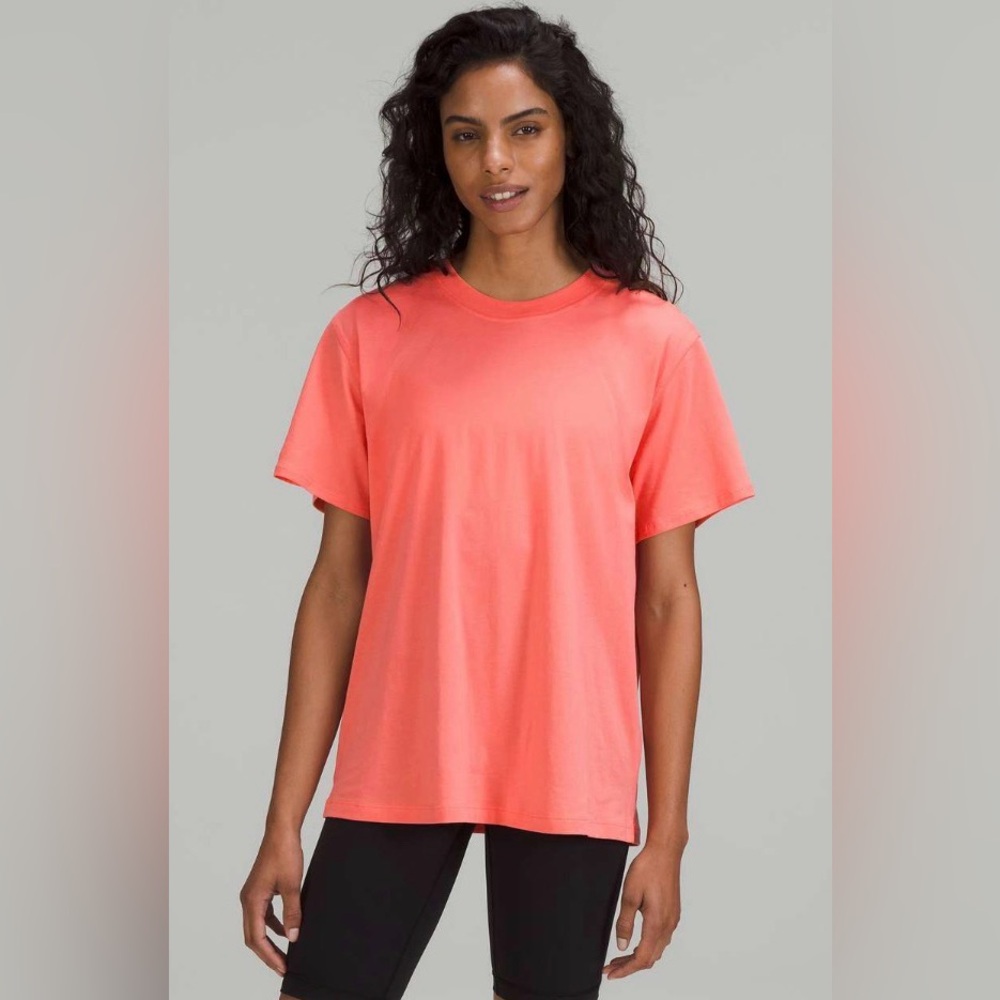 Lululemon All Yours Cotton T-Shirt, Raspberry Cream, Size 16
